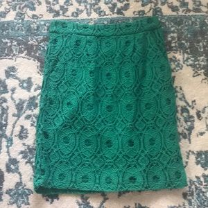 EUC Downeast basics green lace pencil skirt